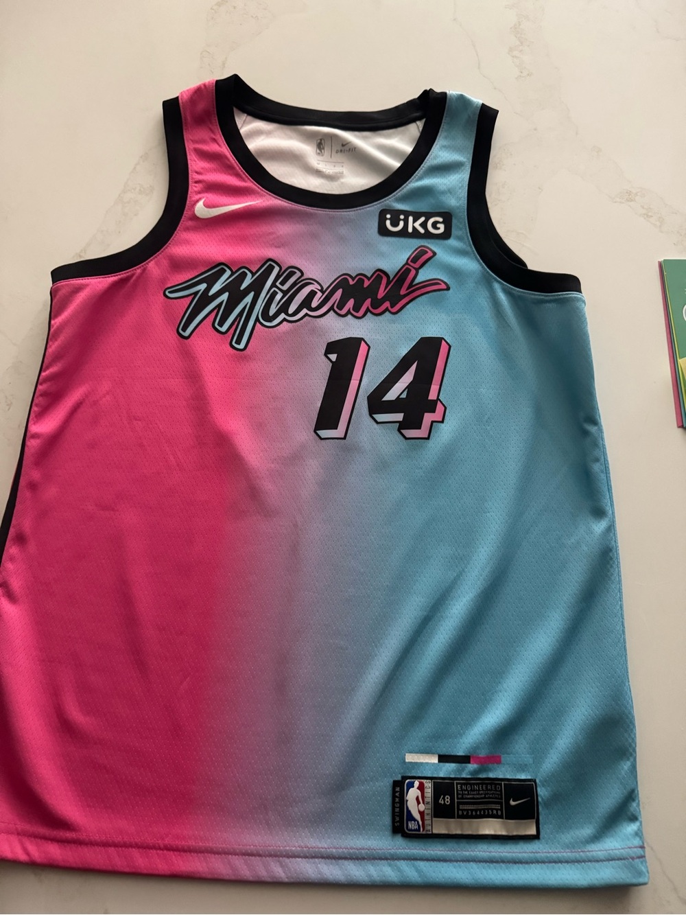 Rare Miami Heat City Edition Tyler Herro 14 Basketball Jersey Pink & Blue EUC